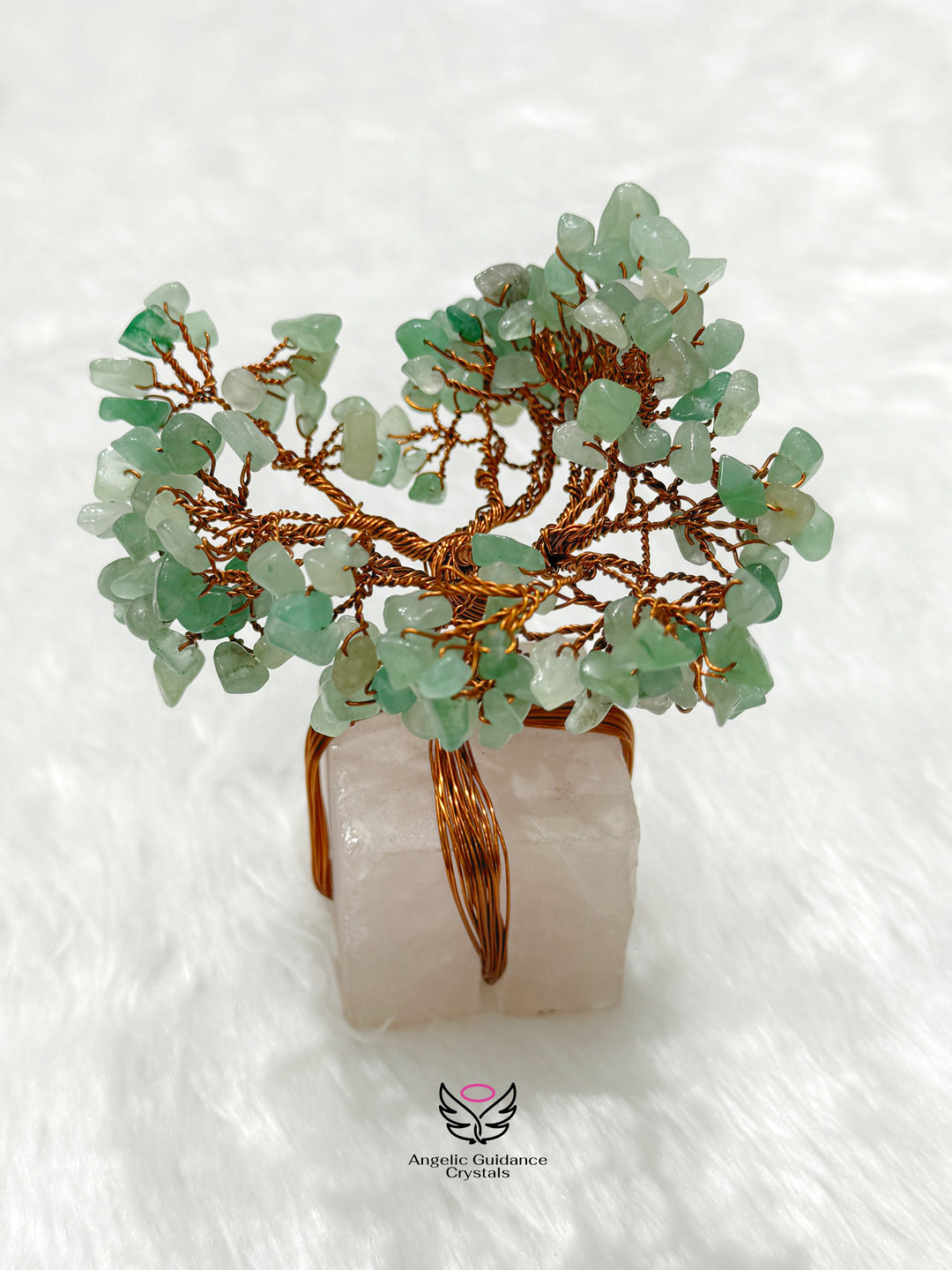 Green Aventurinre Rose Quartz Tree | Good Luck And Love