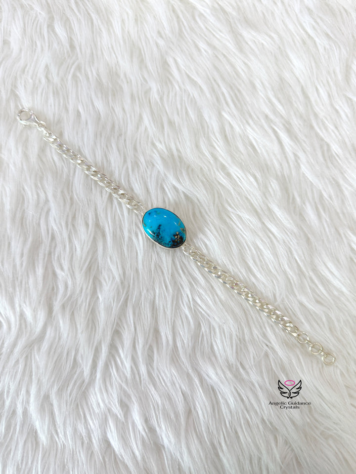 Turquoise Iranian Firoza Silver Bracelet