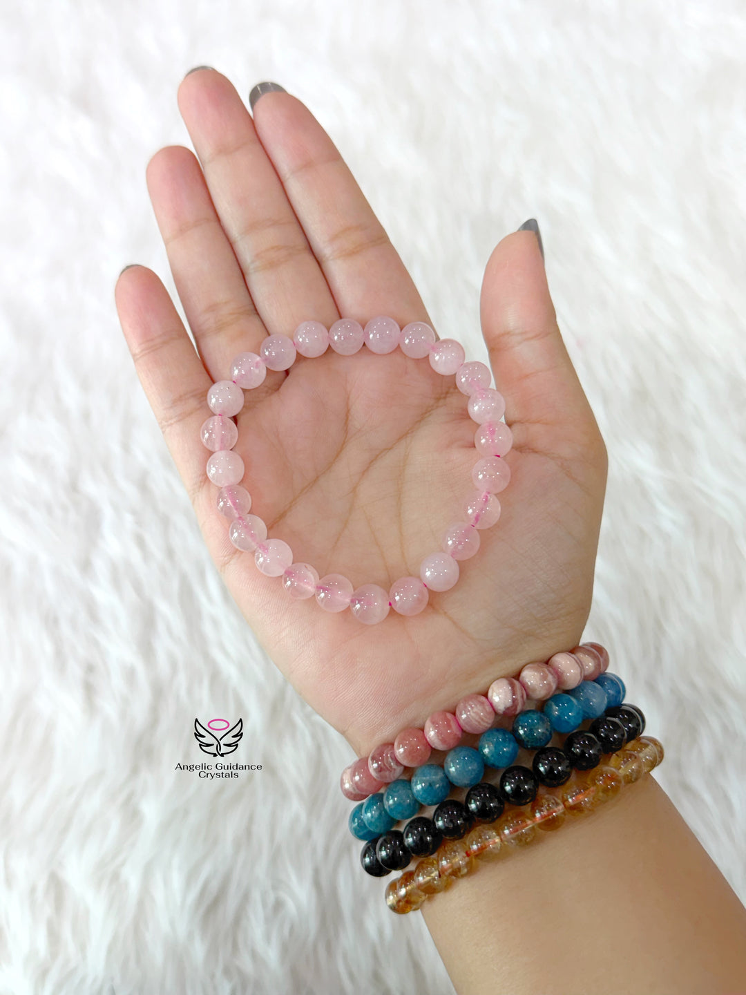 Rose Quartz Bracelet 8mm Aaa