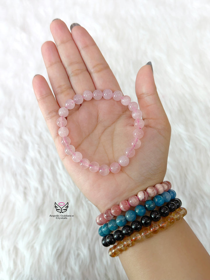 Rose Quartz Bracelet 8mm Aaa