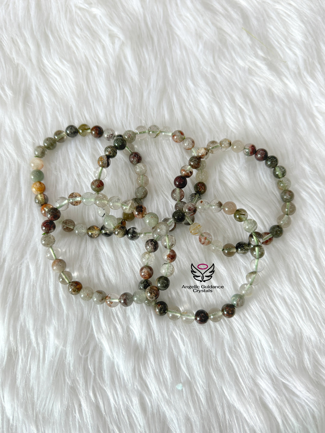 Lodolite / Garden Quartz Round Bracelet