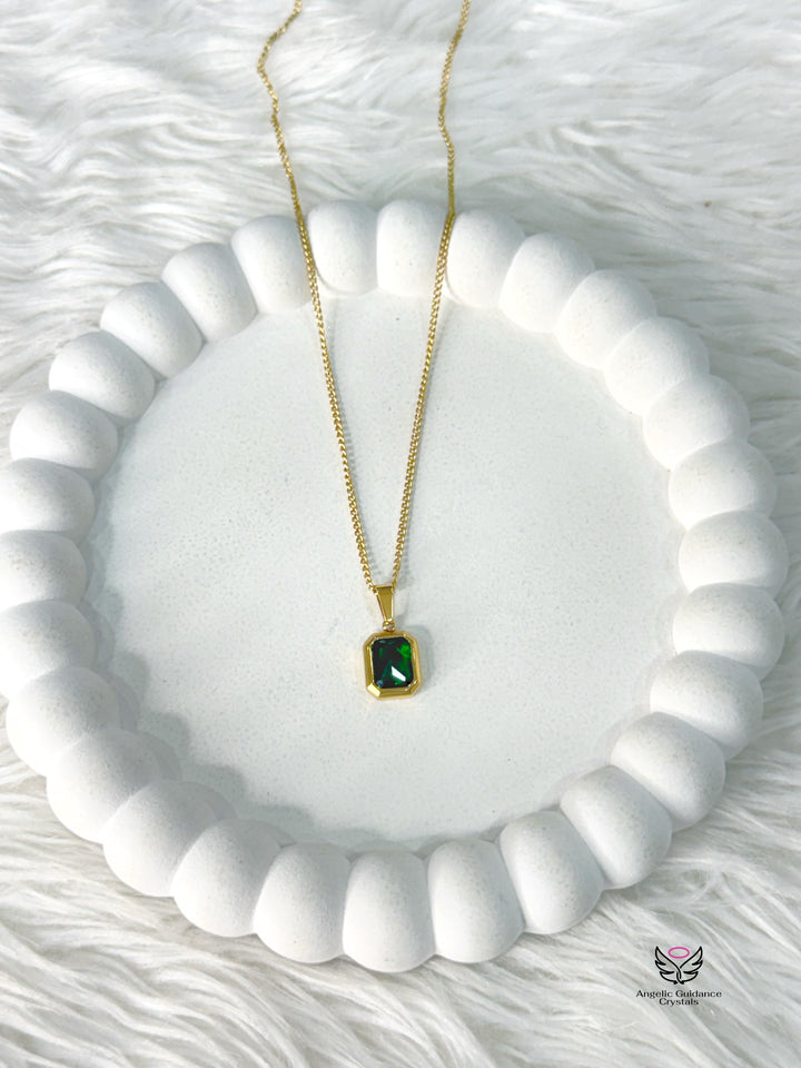 Emerald Anti Tarnish Necklace