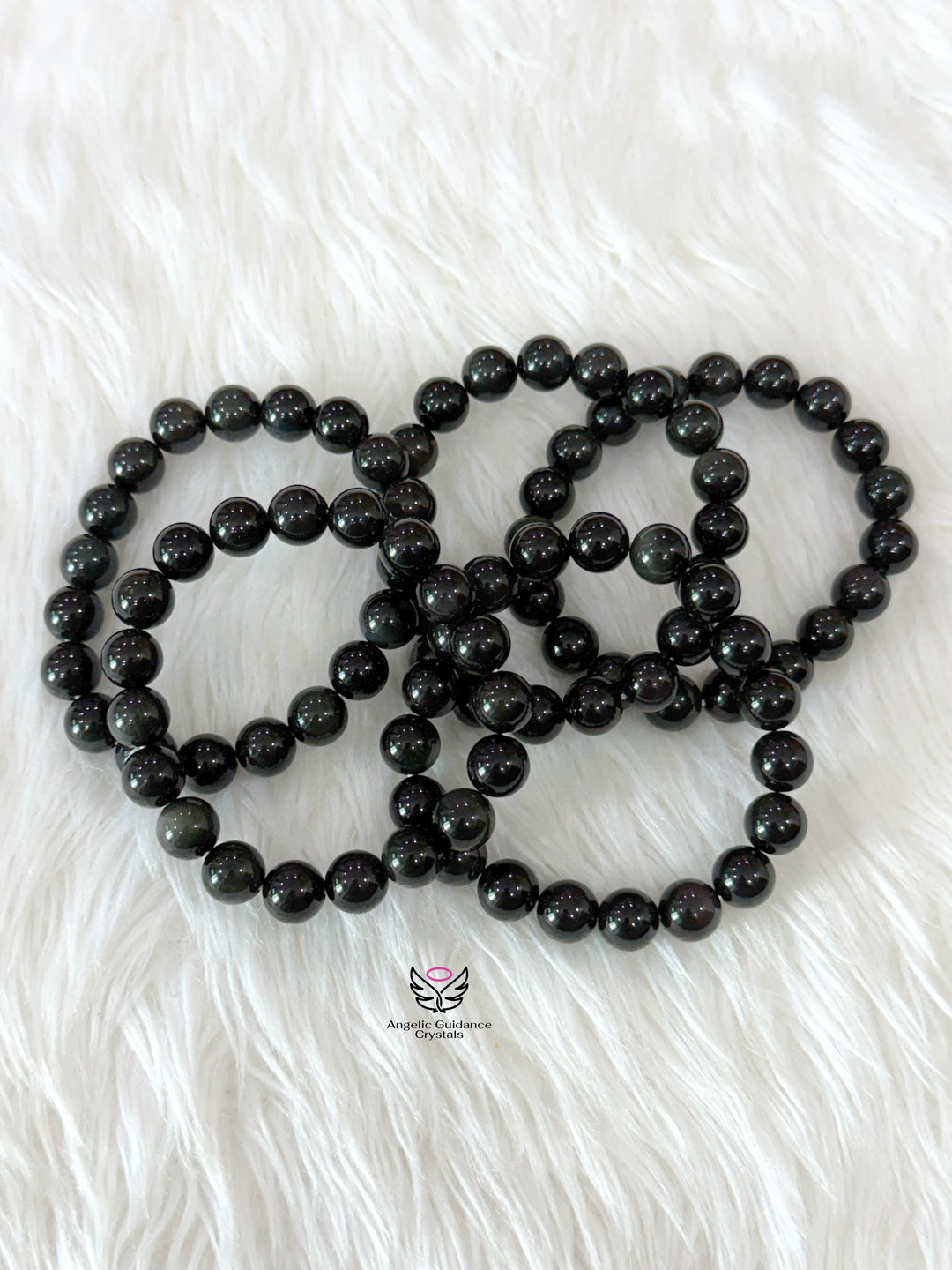 Black Rainbow Obsidian 10mm Bracelet