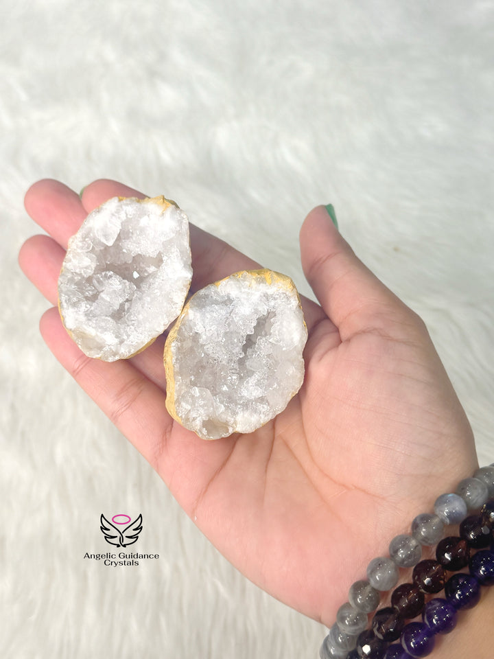 Quartz Wish Fulfilling Geode Pair