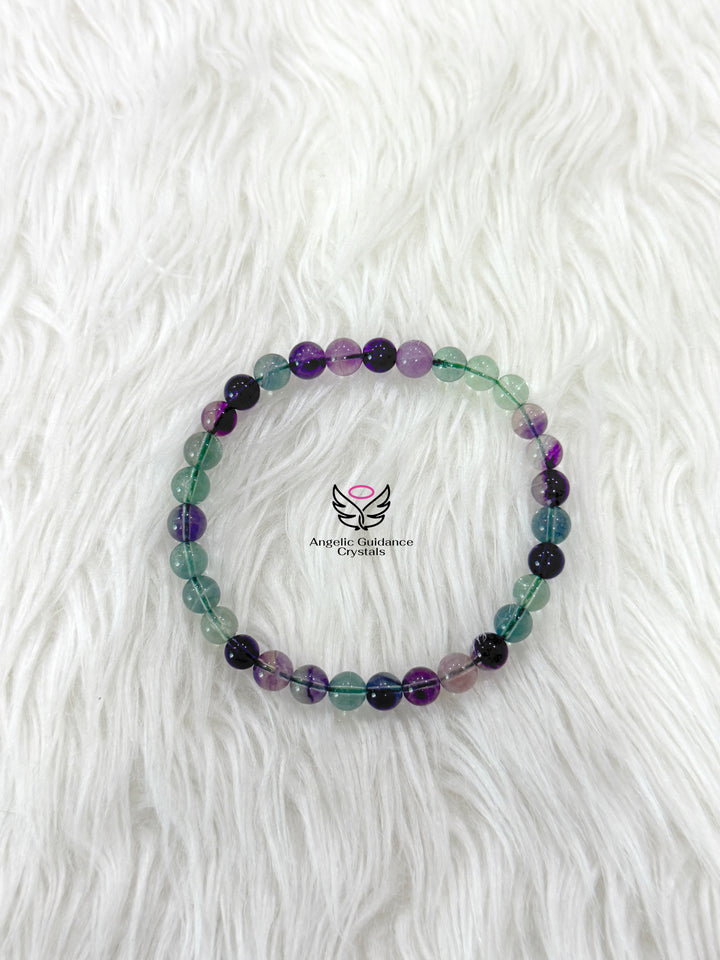 Rainbow Fluorite Bracelet 6mm Aaa
