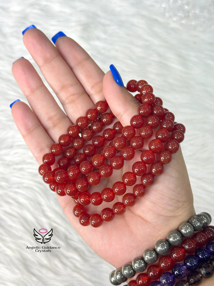 Carnelian Red Bracelet 8mm