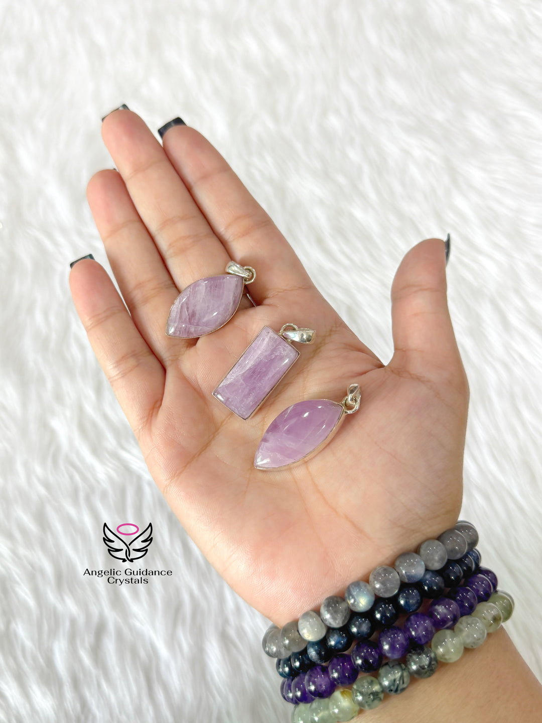 Kunzite Silver Pendant | Love And Compassion