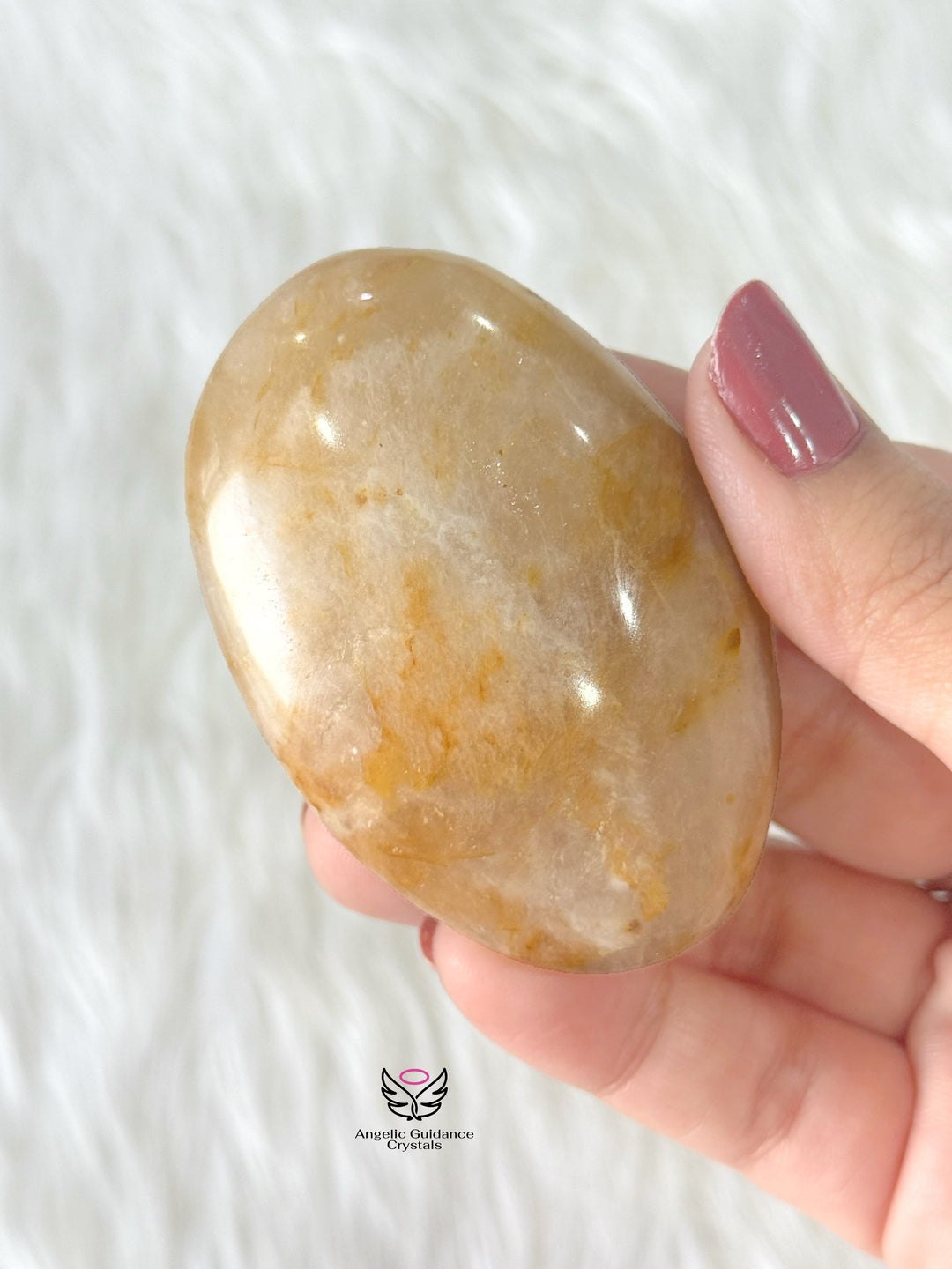 Golden Healer Quartz Palm Stone