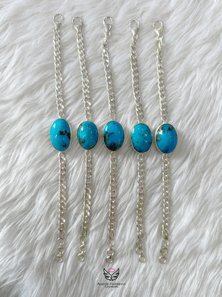 Turquoise Iranian Firoza Silver Bracelet