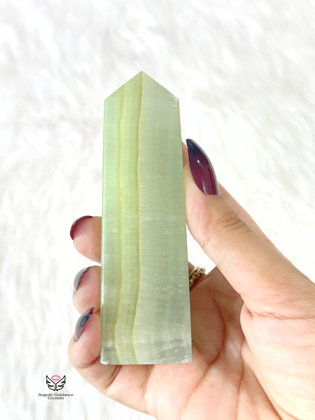 Pistachio Green Calcite Tower Large