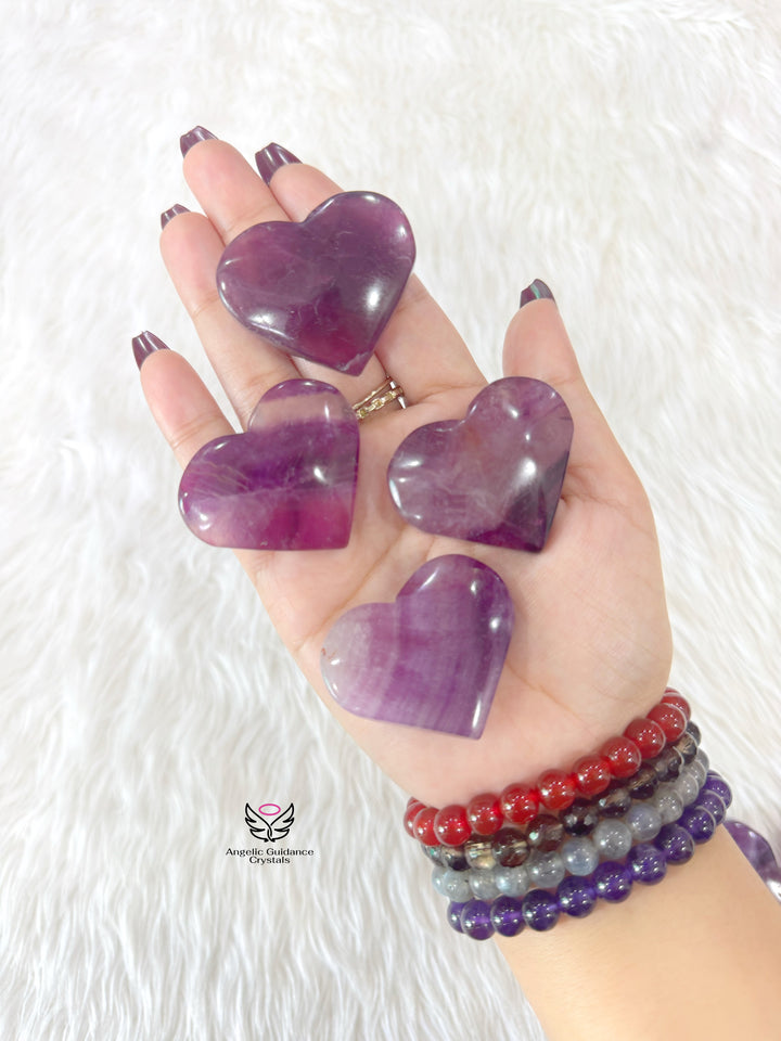 Purple Fluorite Heart Small