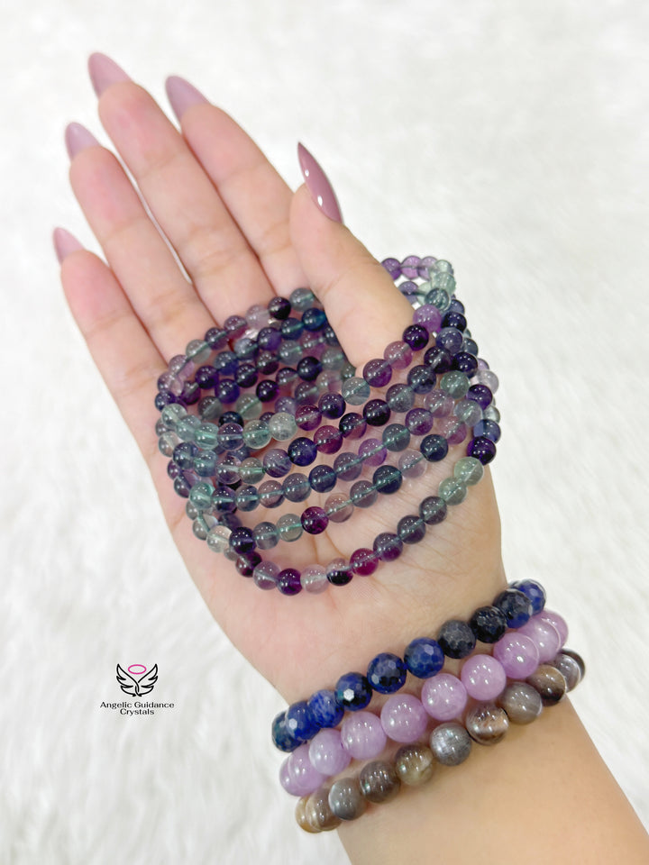 Rainbow Fluorite Bracelet 6mm Aaa