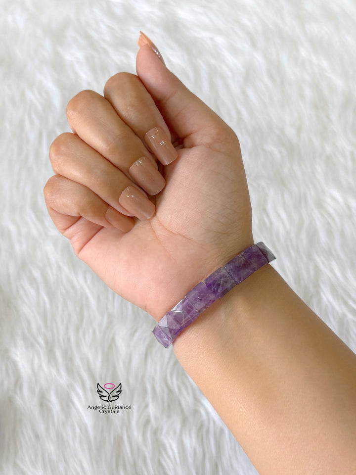 Amethyst Pyramid Bracelet