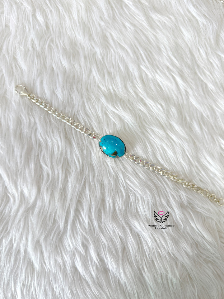 Turquoise Iranian Firoza Silver Bracelet