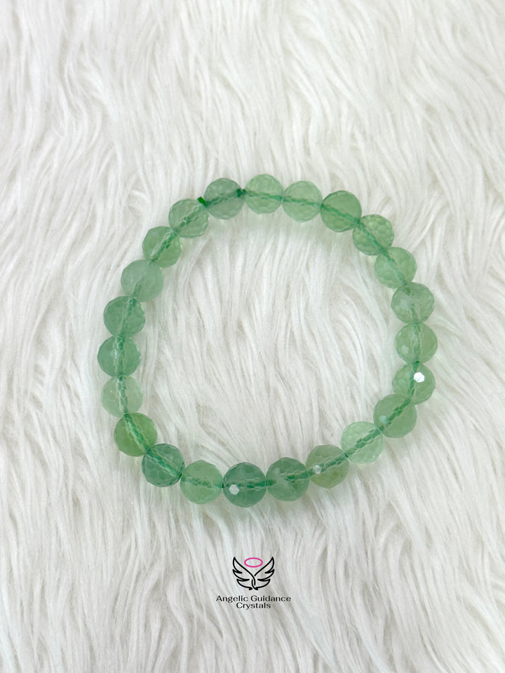 Green Fluorite Faceted Bracelet 8mm