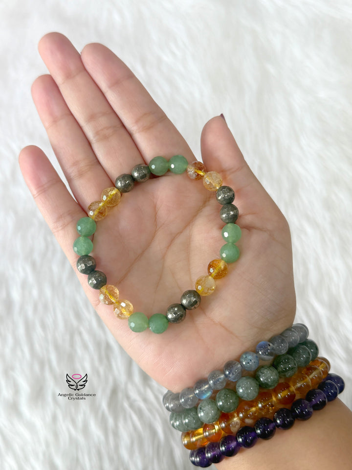 Wealth And Abundance Faceted Bracelet 8mm Aaa