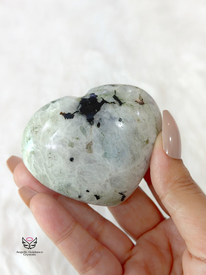 Rainbow Moonstone Heart