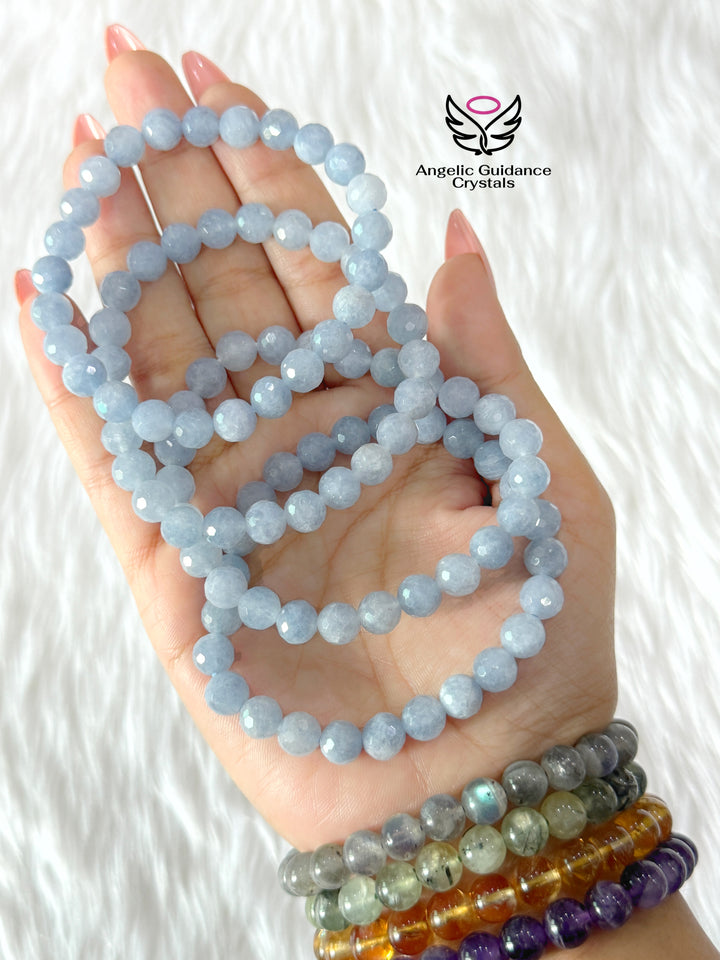 Aquamarine Faceted Bracelet AAA