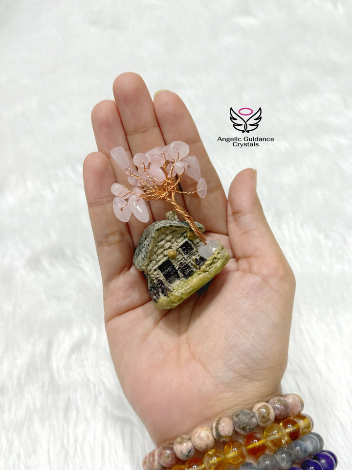 Rose Quartz Small House Tree