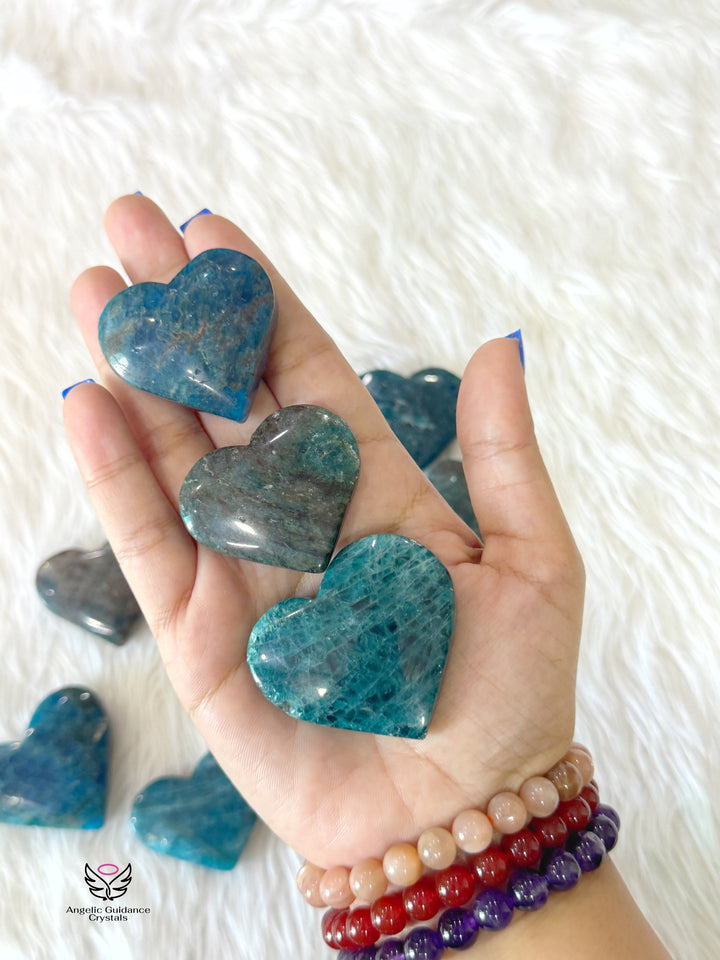 Blue Apatite Heart Medium