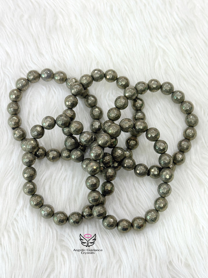 Pyrite Bracelet Faceted 10 MM Aa