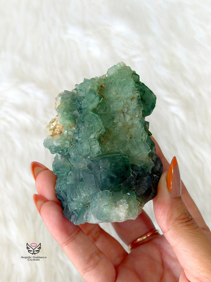Green Fluorite Cubic Cluster 3