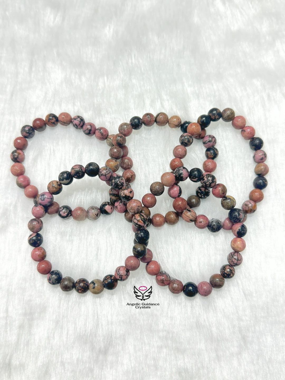 Rhodonite Round Bracelet Dark