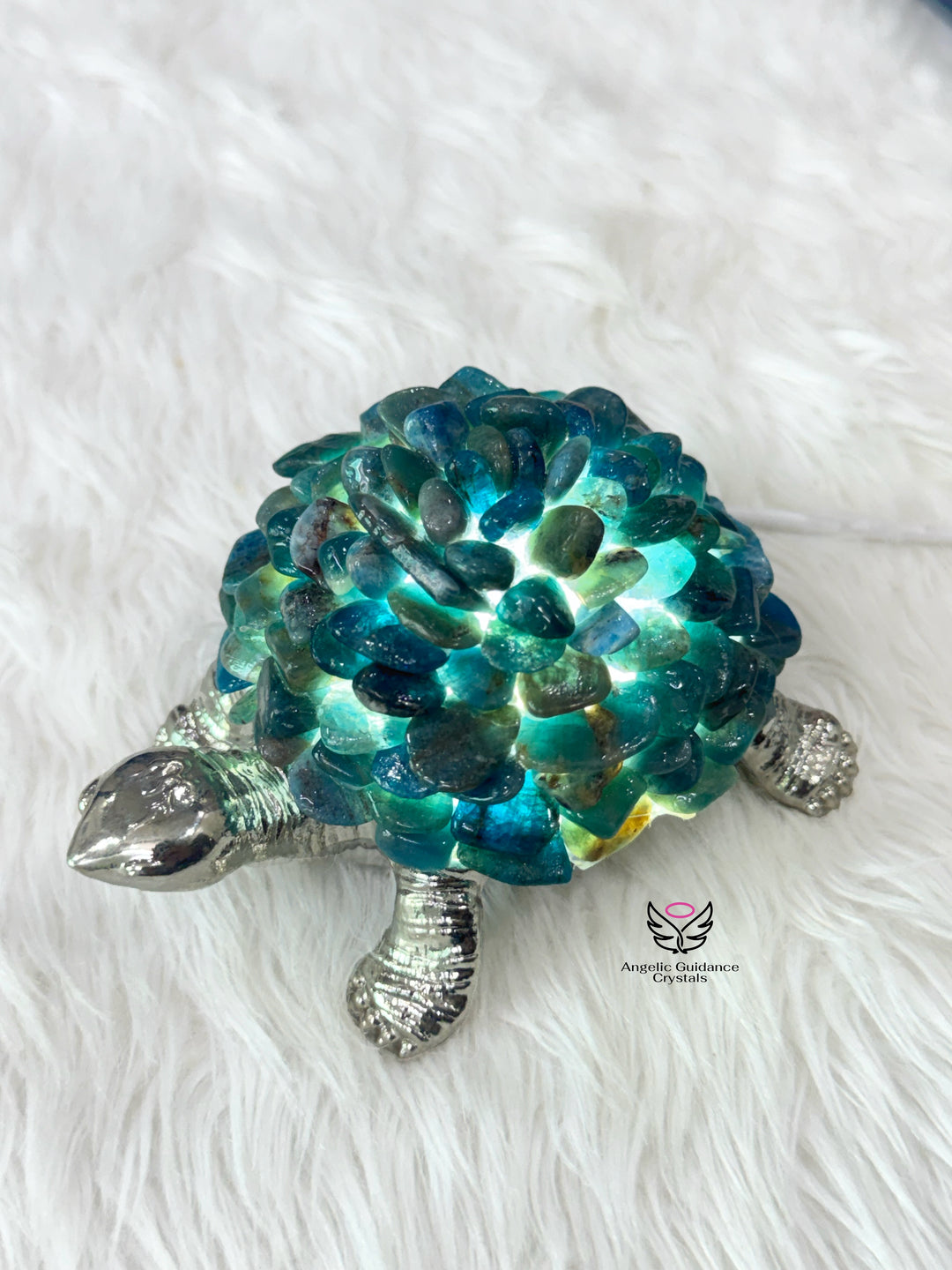 Blue Apatite Tortoise Lamp