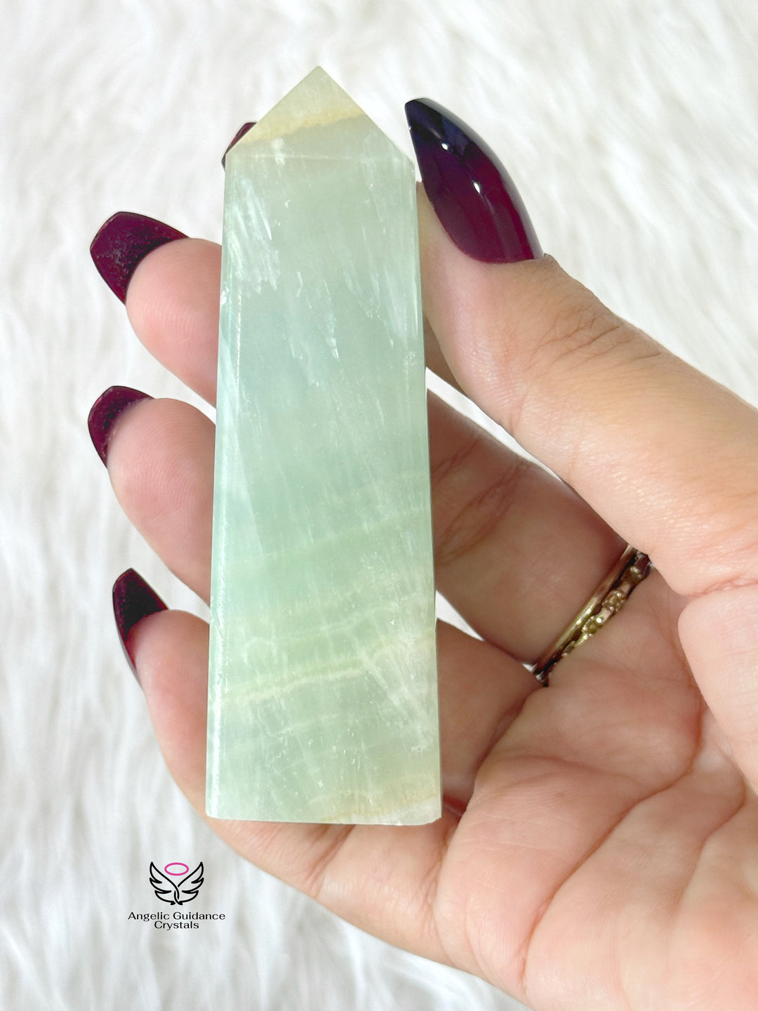 Pistachio Green Calcite Tower Medium
