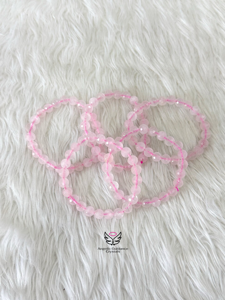 Rose Quartz Faceted Bracelet AAA