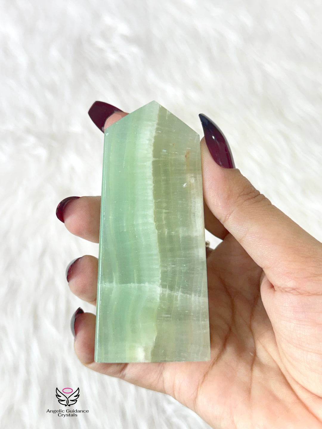 Pistachio Green Calcite Tower Large