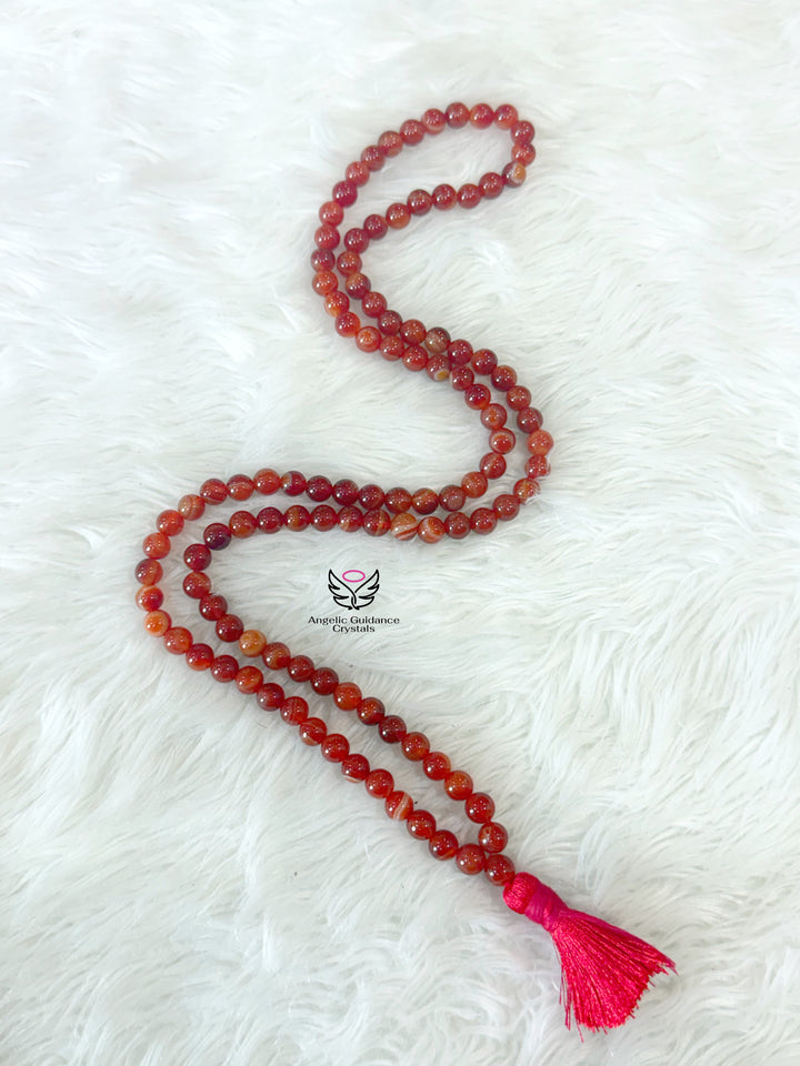 Carnelian Round 108 Beads Mala Aaa