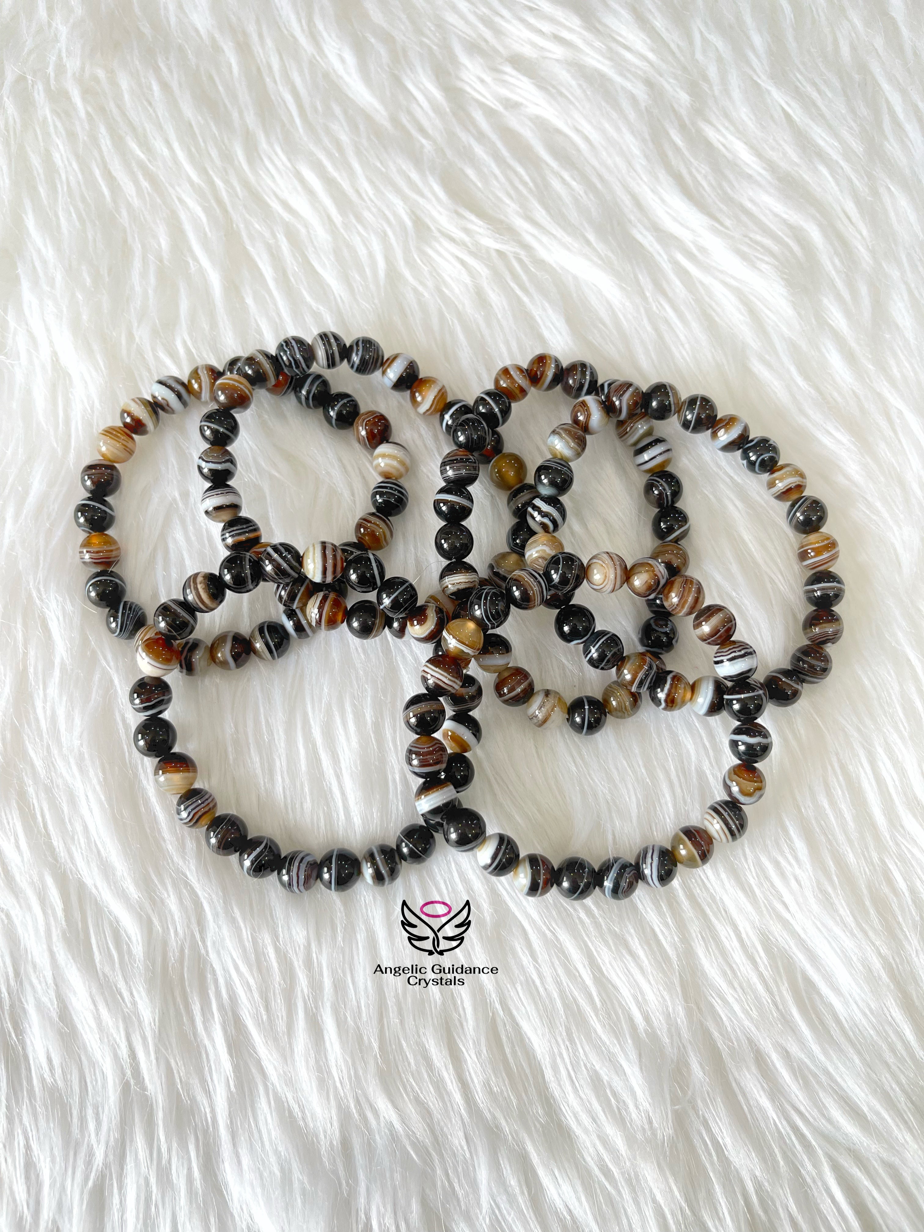 Black Sulemani Hakik Round Beads Bracelet (Stretchable) (8 MM) (1 Pc) –  Numeroastro