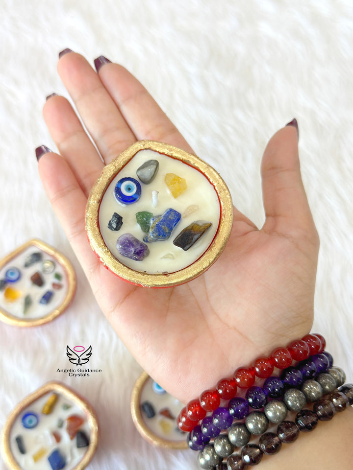 Crystal Diya Candle