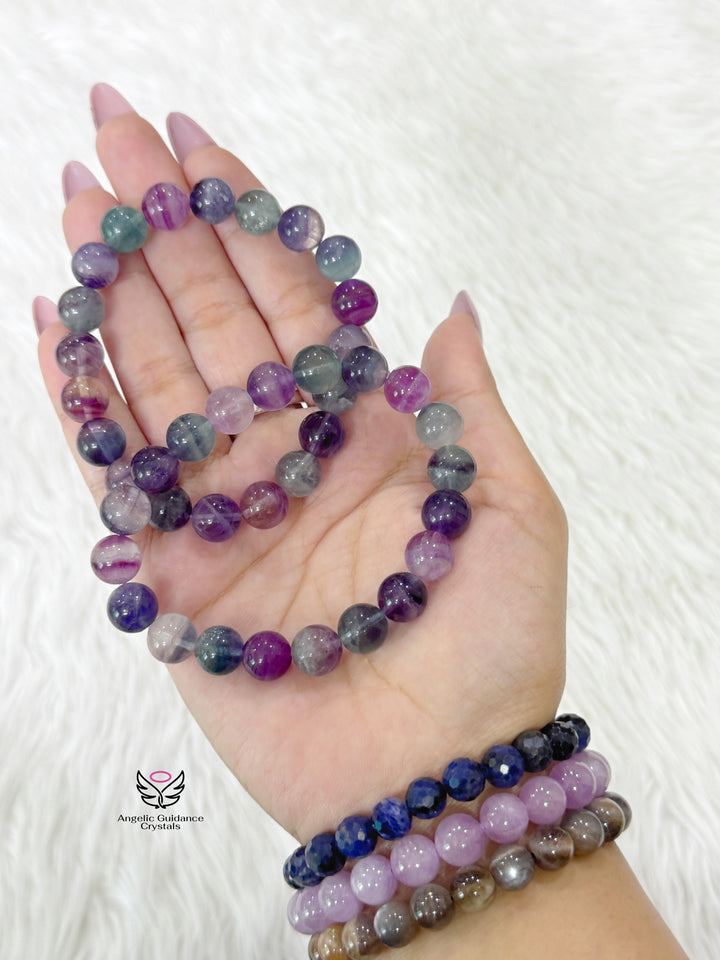 Rainbow Fluorite Bracelet Aaa 10mm