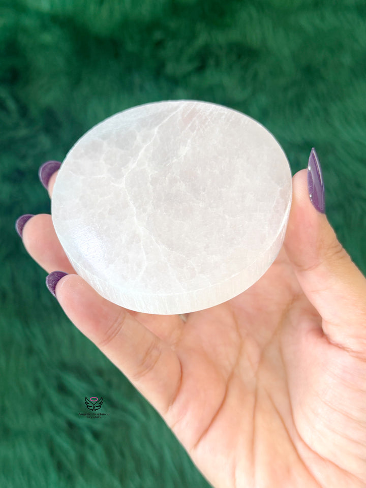 Selenite Round Plate Small