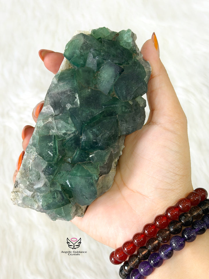 Green Fluorite Cubic Cluster 11