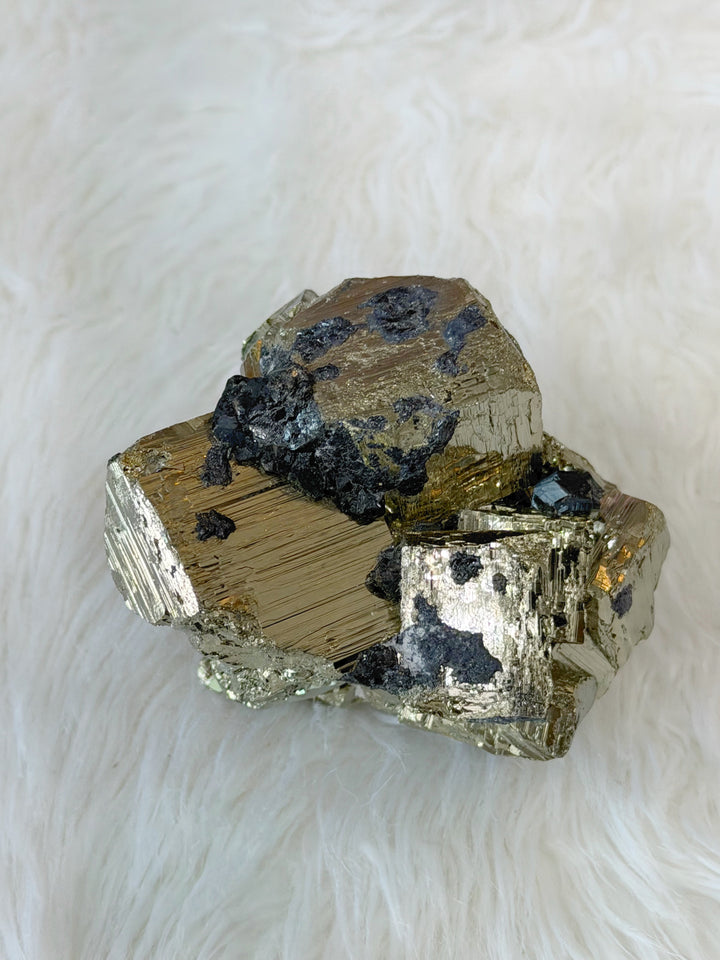 Pyrite Cubic Cluster With Sphalerite 5