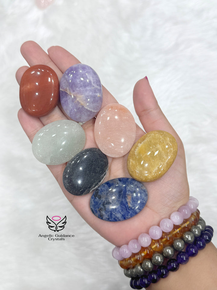 Seven Chakra PalmStone Plain Set