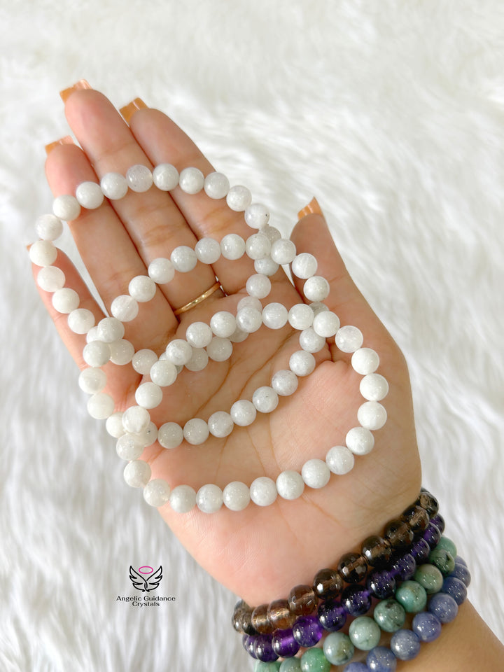 White Moonstone Bracelet 8mm A