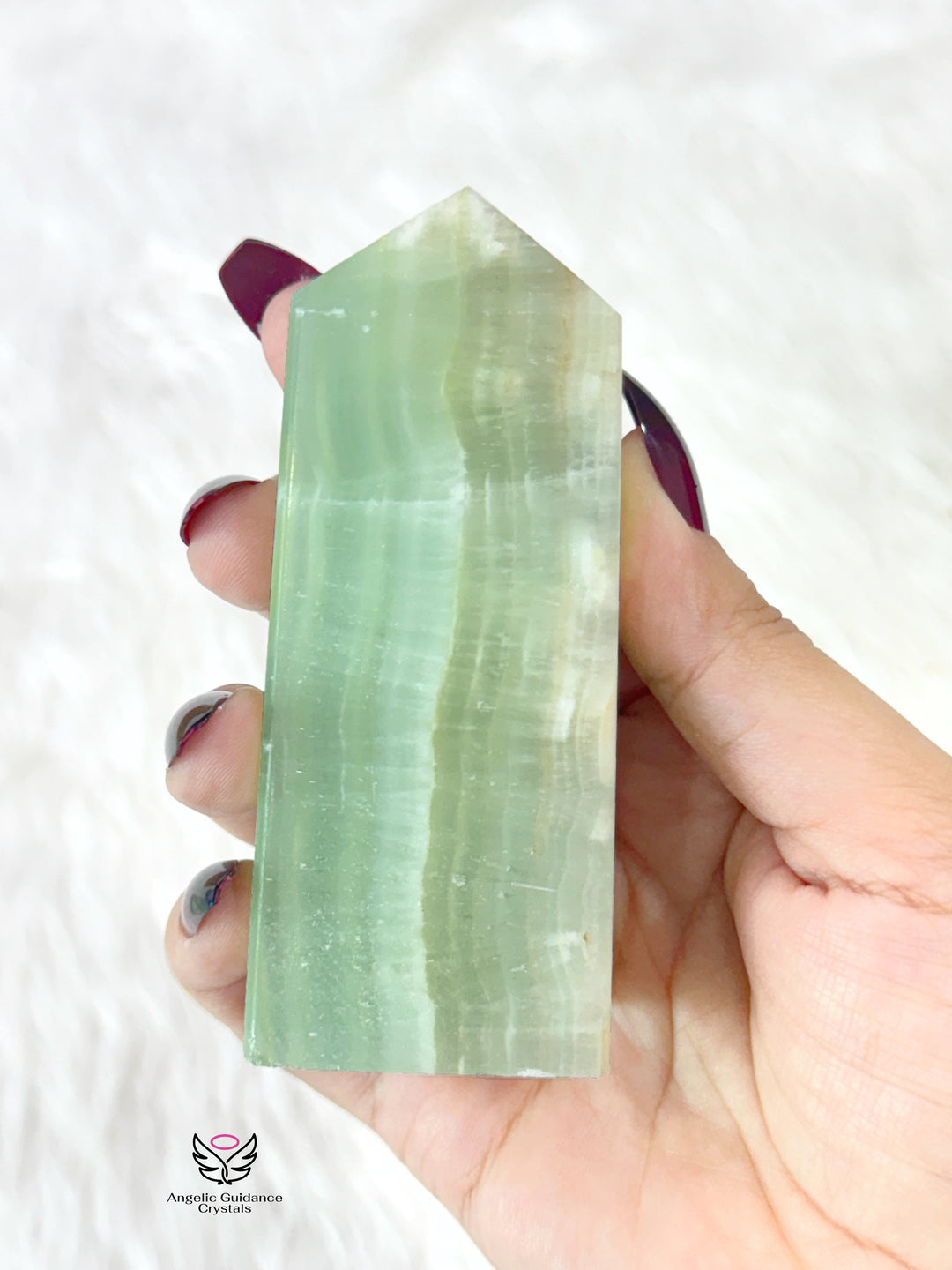Pistachio Green Calcite Tower Large
