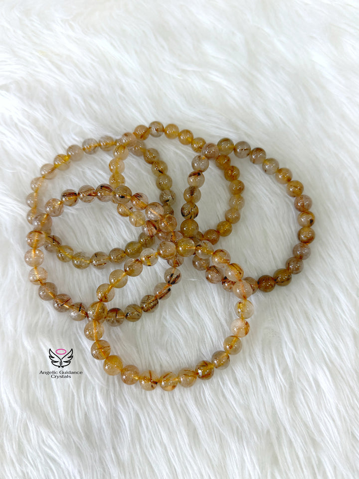 Golden Rutile Bracelet 8mm Aa