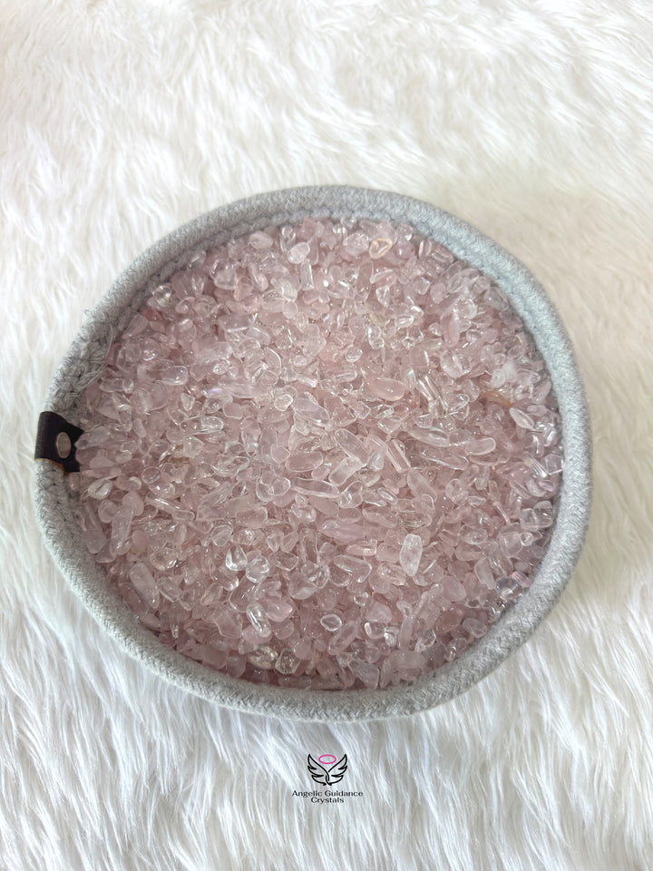 Rose Quartz Crystal Chips Aaa