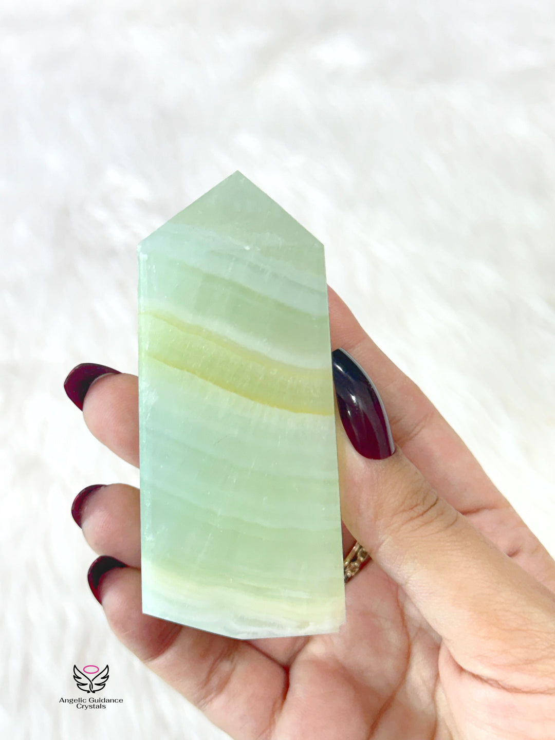 Pistachio Green Calcite Tower Large