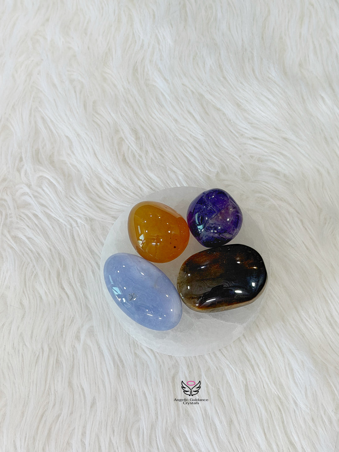 Selenite Round Plate Small