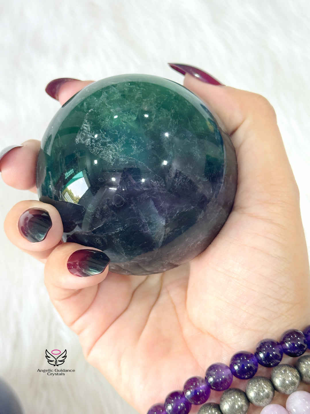 Rainbow Fluorite Sphere  Large AAA