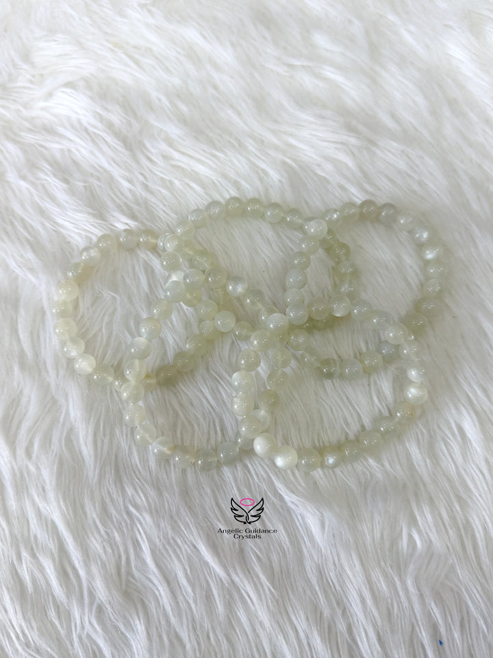 White Moonstone Bracelet 8mm Aa