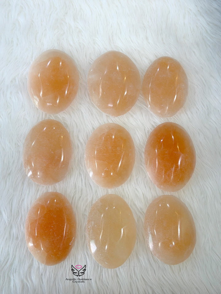 Orange Selenite Palmstone