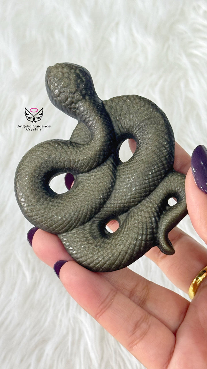 Golden Sheen Obsidian Snake Large