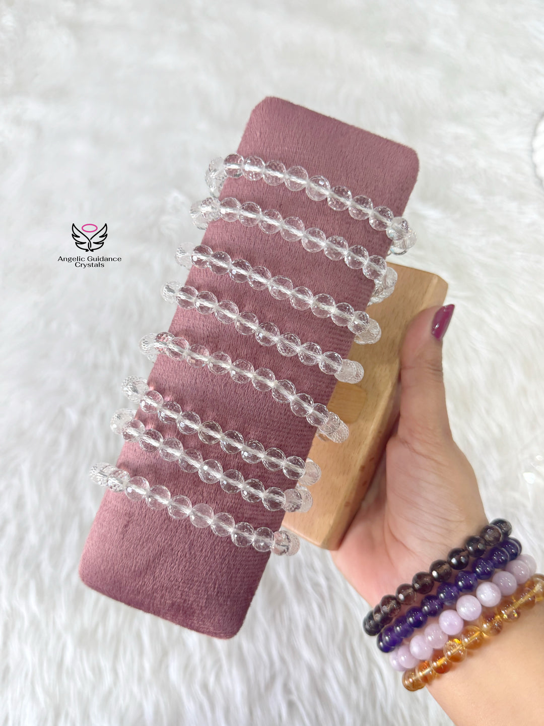 Clear Quartz Faceted Bracelet 8mm Aaa